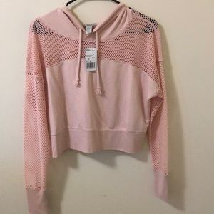 BLUSH CROPPED HOODIE FOREVER21